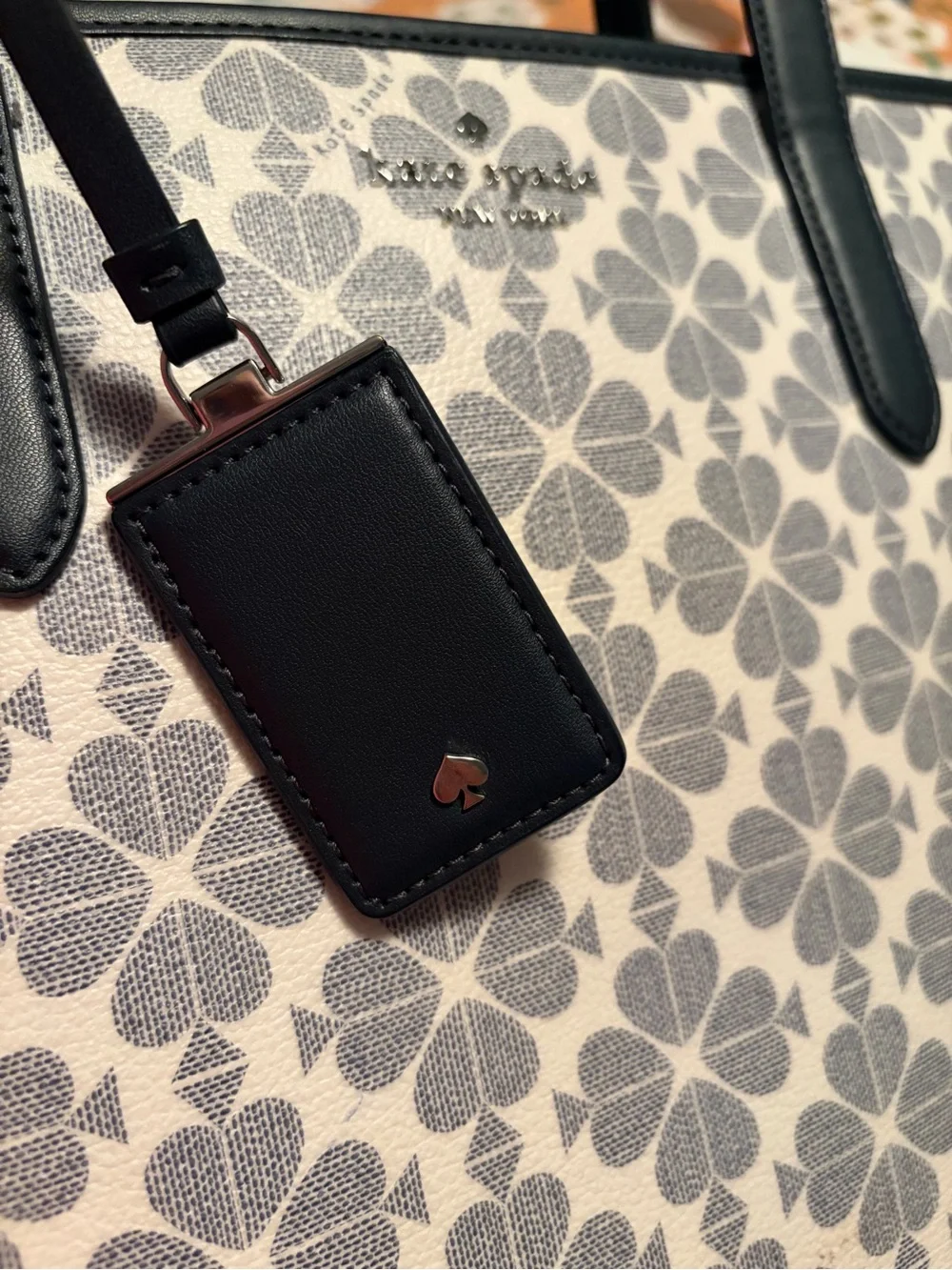 Kate Spade signature spade flower large tote with black trim